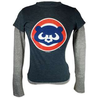 5th & Ocean Clothing Inc Chicago Cubs Ladies 84 Tri Blend Twofer T 