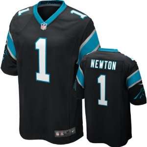 Cam Newton Jersey Home Black Game Replica #1 Nike 