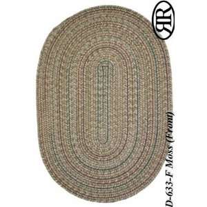  Duet Collection Moss Green Round Braided Rug 8.00 x 11.00 