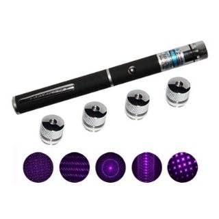 QQ Tech® 5mW 5in1 Blue / Violet / Purple Laser Pointer Pen with 5 
