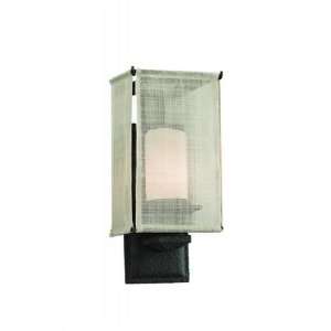   Wall Sconce in Weathered Barck with Wheat Glass glass