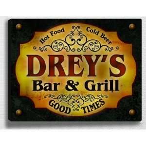  Dreys Bar & Grill 14 x 11 Collectible Stretched 