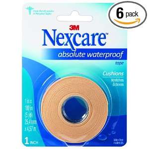   Absolute Waterproof First Aid Tape, 1 Inch x 5 Yard Roll (Pack of 6