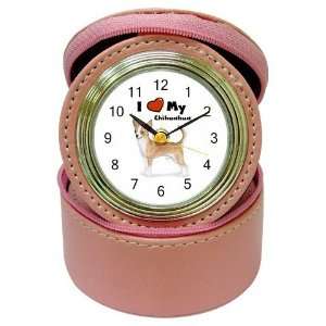  I Love My Chihuahua Jewelry Case Travel Clock