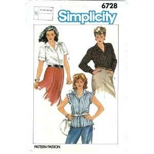  Simplicity 6728 Sewing Pattern Womens Plus Size Shirts 