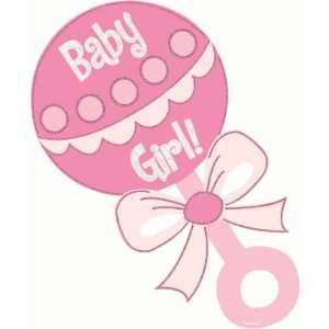  Baby Girl Rattle Glitter Cutout