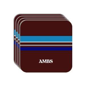 Personal Name Gift   AMBS Set of 4 Mini Mousepad Coasters (blue 