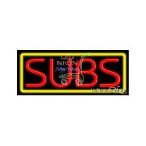  Subs Neon Sign 13 inch tall x 32 inch wide x 3.5 inch Deep 