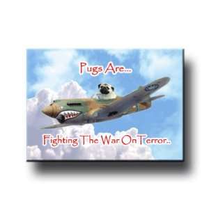  Pug War On Terror Fridge Magnet (Fawn) 