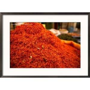  Mound of Saffron for Sale in Bazaar Shiraz, Fars, Iran 