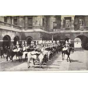 1930s Vintage Postcard Royal Horse Guards   Changing of the Guard 