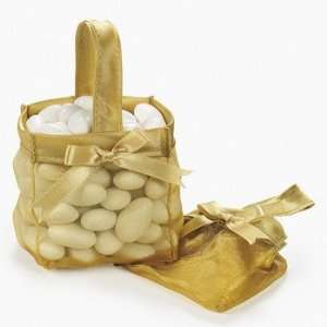 Mini Favor Baskets   Gold   Party Favor & Goody Bags & Fabric Favor 