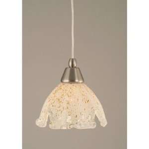 Toltec Lighting 22 755 Any Cord Mini Pendant with Gold Ice Glass Shade 
