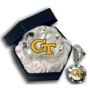  Georgia Tech Yellow Jackets Mascot On A 4 Diamond Glass 