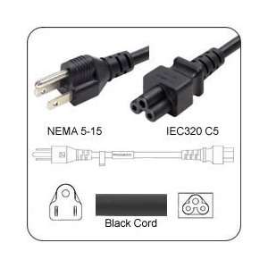   Cord NEMA 5 15 Plug to IEC 60320 C5 Connector 6 Feet 10a/125v 18/3 SJT