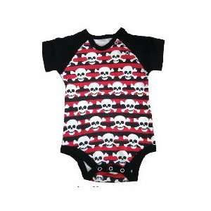  Skulls & Stripes Baby Onsie 3 6 Month 