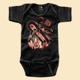  Rebel Ink Baby 123bo612 Skater  6 12 Month Black One Piece 