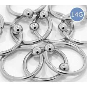 14G 1/4 Surgical Steel Captive Bead Rings Body Jewelry   Each Sold 