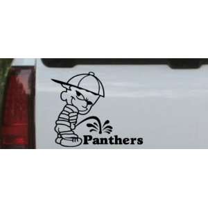 Black 8in X 6.6in    Pee On Panthers Car Window Wall Laptop Decal 