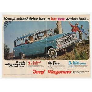   Wheel Drive Jeep Wagoneer Double Page Print Ad (16135)