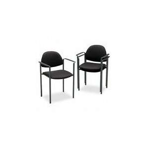   Arm Office Chairs, Black Olefin Fabric, Three/Car