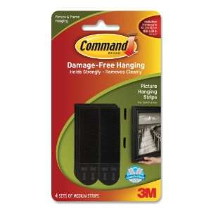  3M Commercial Ofc Sup Div 17201BLK Picture Hanging Strips 