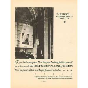  First National Bank of Boston Ad from March 1930 