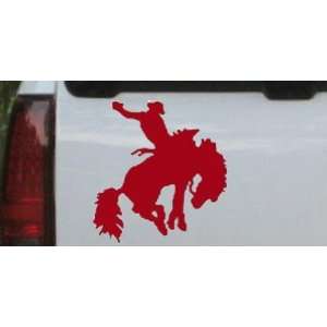 Rodeo Bronco Western Car Window Wall Laptop Decal Sticker    Red 22in 