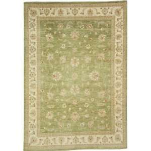  82 x 117 Olive Hand Knotted Wool Ziegler Rug Furniture 