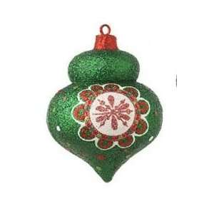 Christmas Brites Sparkling Glittered Green Onion Christmas Ornament
