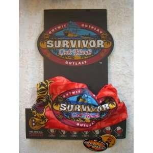  Survivor TV Show Buffs ~ Cook Islands Red Aitu Tribe Buff 
