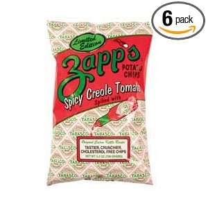 Zapps Spicy Creole Tomato Tabasco Potato Chips 5.5 oz. Bag Pack of 6