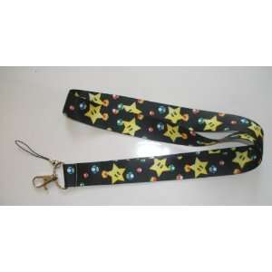  Super Mario Bros. YELLOW STAR Mobile Cell Phone Key Holder 