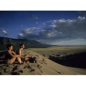  A Couple Enjoys Sunset Atop a Sand Dune, Great Sand Dunes 