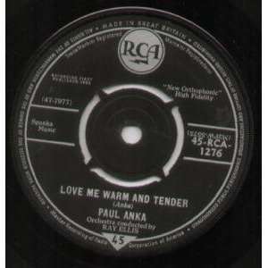 LOVE ME WARM AND TENDER 7 INCH (7 VINYL 45) UK RCA 1962