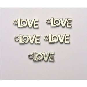  Love Charms   Silver Plated   Qty 10