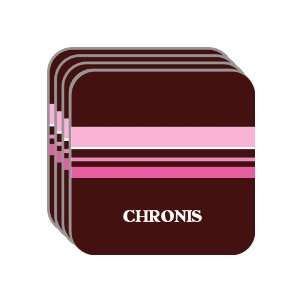 Personal Name Gift   CHRONIS Set of 4 Mini Mousepad Coasters (pink 