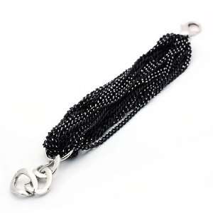  Nickel Free 7 Inch Eternity Black Chain Wire Bracelets 