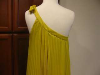 new $298 BCBG MAX AZRIA ABEE PLEATED MAXI One shoulder Spring 