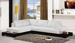 BELINDA White Italian Leather Sectional Sofa  