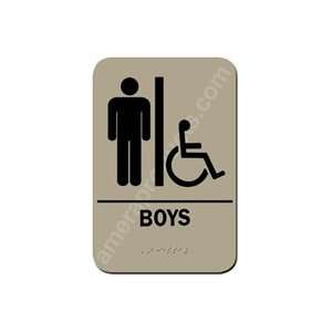  Restroom Sign Handicap Boys Taupe 2312