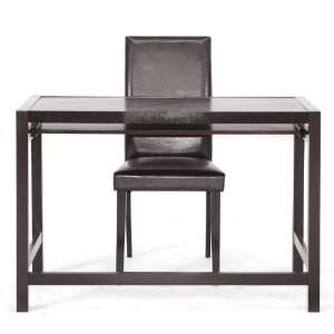  Baxton Studio Mesa Writing Desk and Parson Chair Set, Dark 