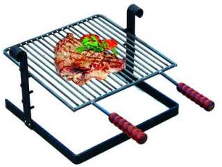 Griglia per barbecue in ferro battuto con manici in legno   40X40 cm 
