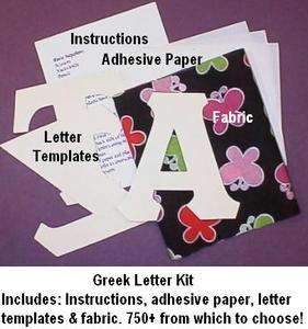 Iron on Greek Letter Kit Any 3   Do It Yourself Zeta Tau Alpha and 