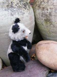 RARE VERY OLD STEIFF PANDA BEAR BUTTON IN EAR 1950S FULLY JOINTED 