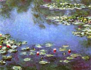 FRAMED MONET Water Lilies Painting Repro CANVAS ART  