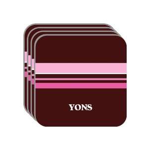 Personal Name Gift   YONS Set of 4 Mini Mousepad Coasters (pink 