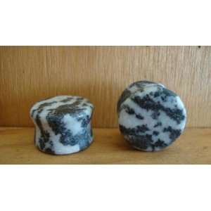  4 Gauge Zebra Marble Stone Plugs [1 Pair] 