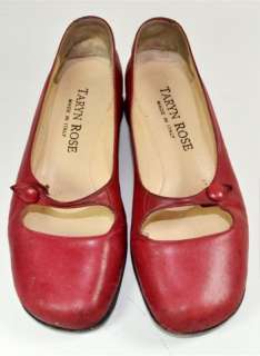 Taryn Rose Red Leather Ballet Flats Shoes 4  