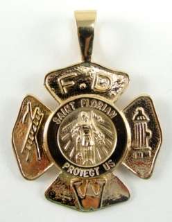Weighs 7.3 grams Pendant necklace medal for fire fighters St. Florian 